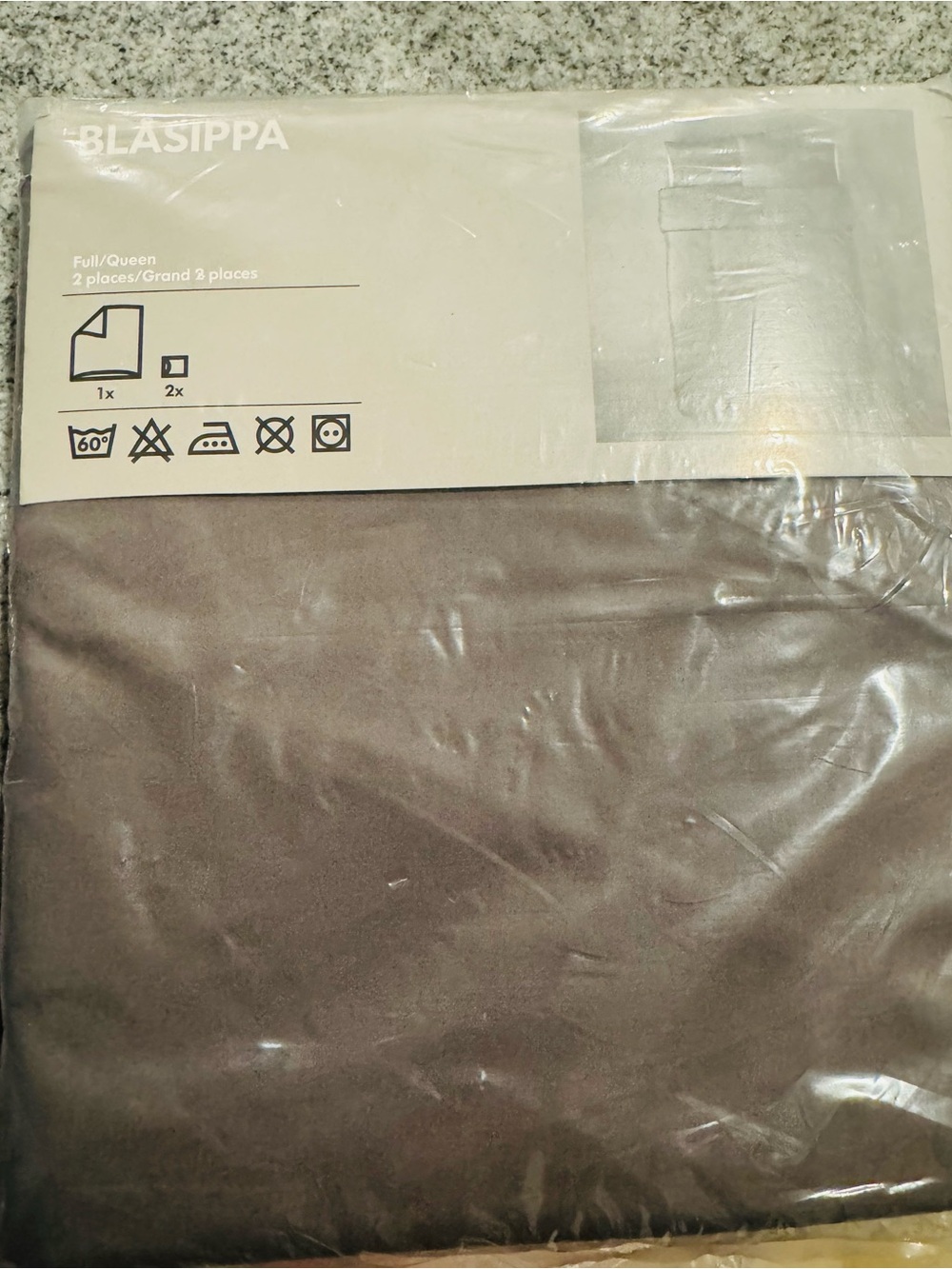NWT IKEA BLÅSTIPPA Duvet Cover Set - Dark Gray Full/Queen